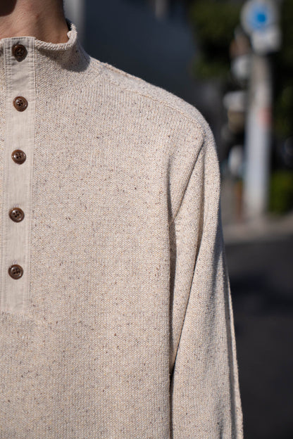 BOTTLE-NECK KNIT PULLOVER