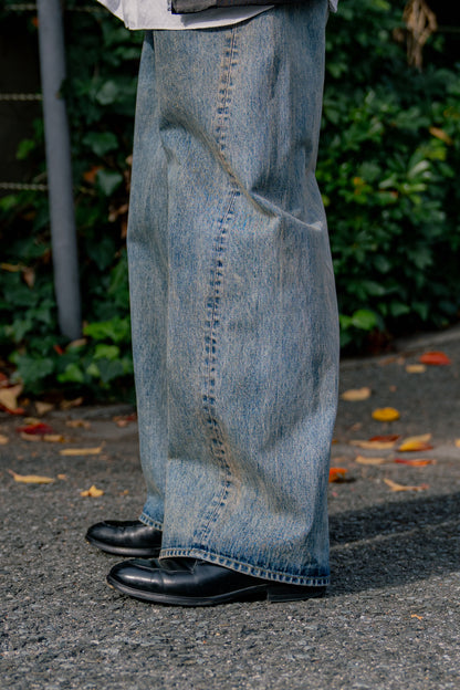 TWIST SEAM BAGGY VINTAGE DENIM JEANS