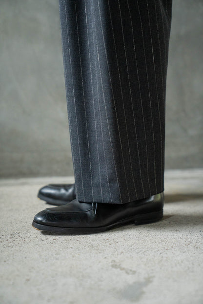 5 Tuck Trouser in Wool Pinstripe