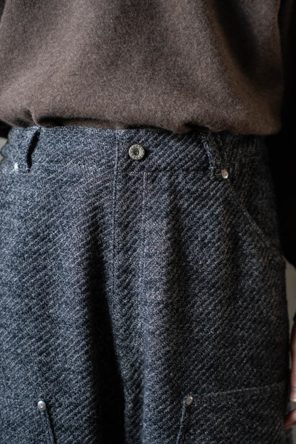 Hand Stitched Rigid Denim Knit Pants