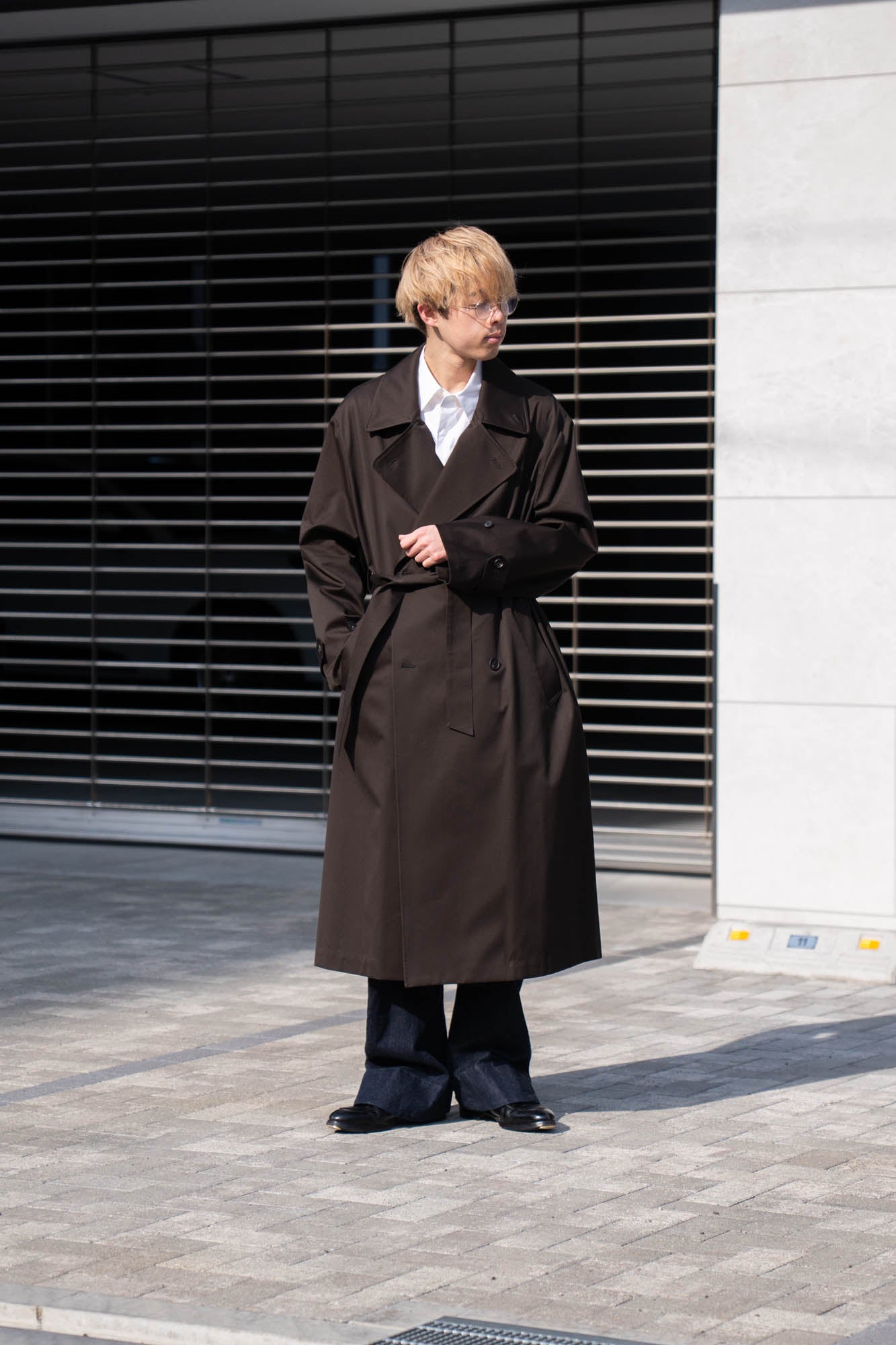 COTTON SATIN OVERSIZED DOUBLE BREASTED COAT(ST.1371)