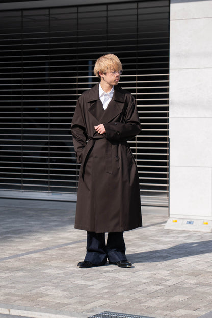 COTTON SATIN OVERSIZED DOUBLE BREASTED COAT(ST.1371)