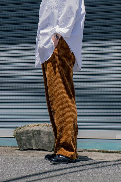 Cotton Corduroy Wide-leg Drawstring Trouser