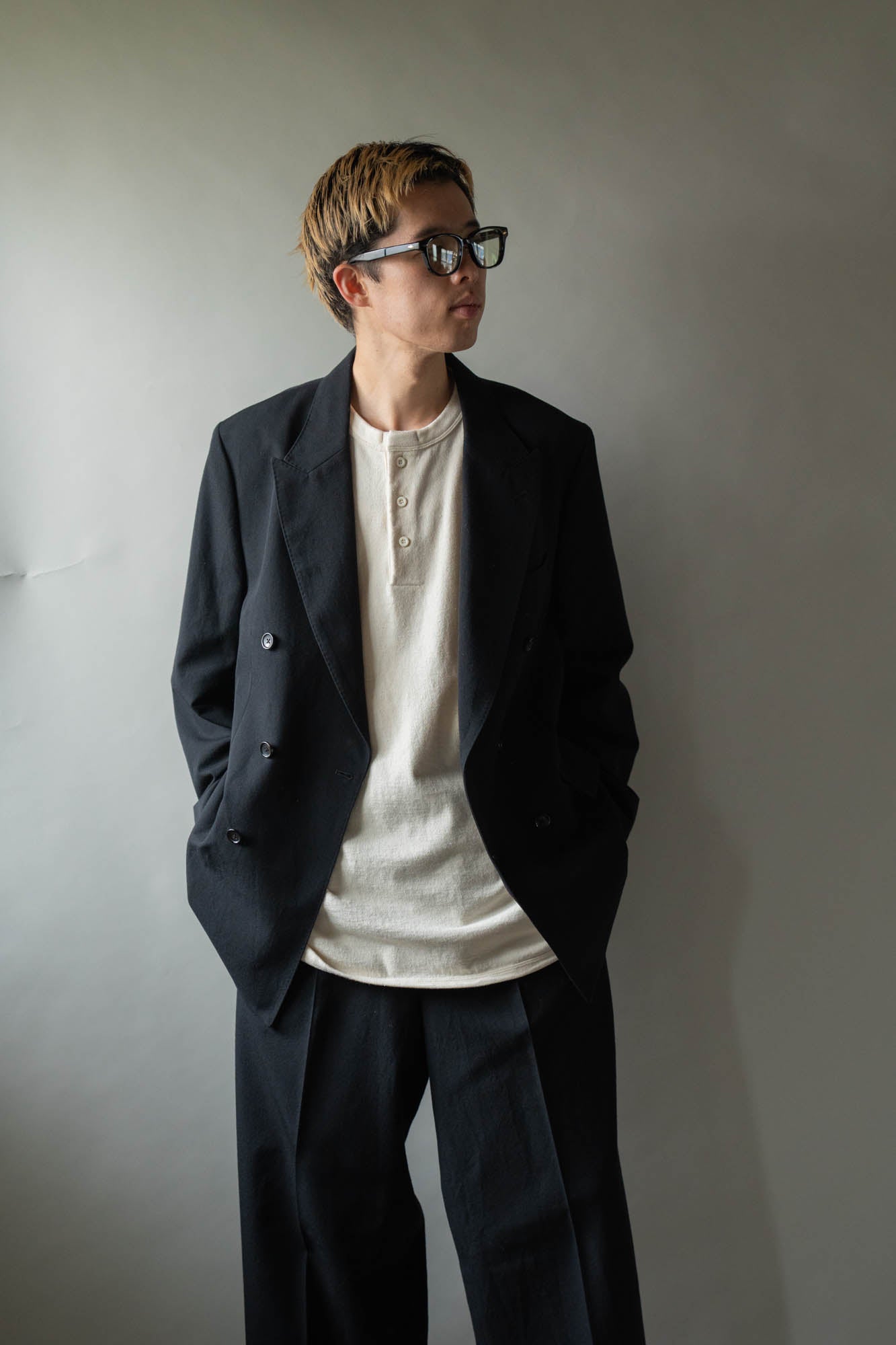 Wool Gabardine Double-Breasted Jacket