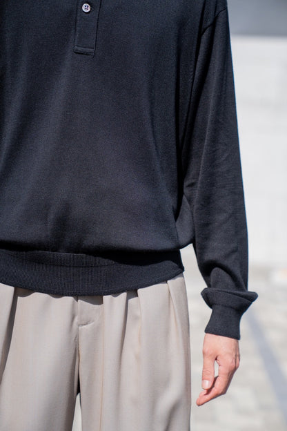 SILK HENLEY NECK PULL OVER / SLPO