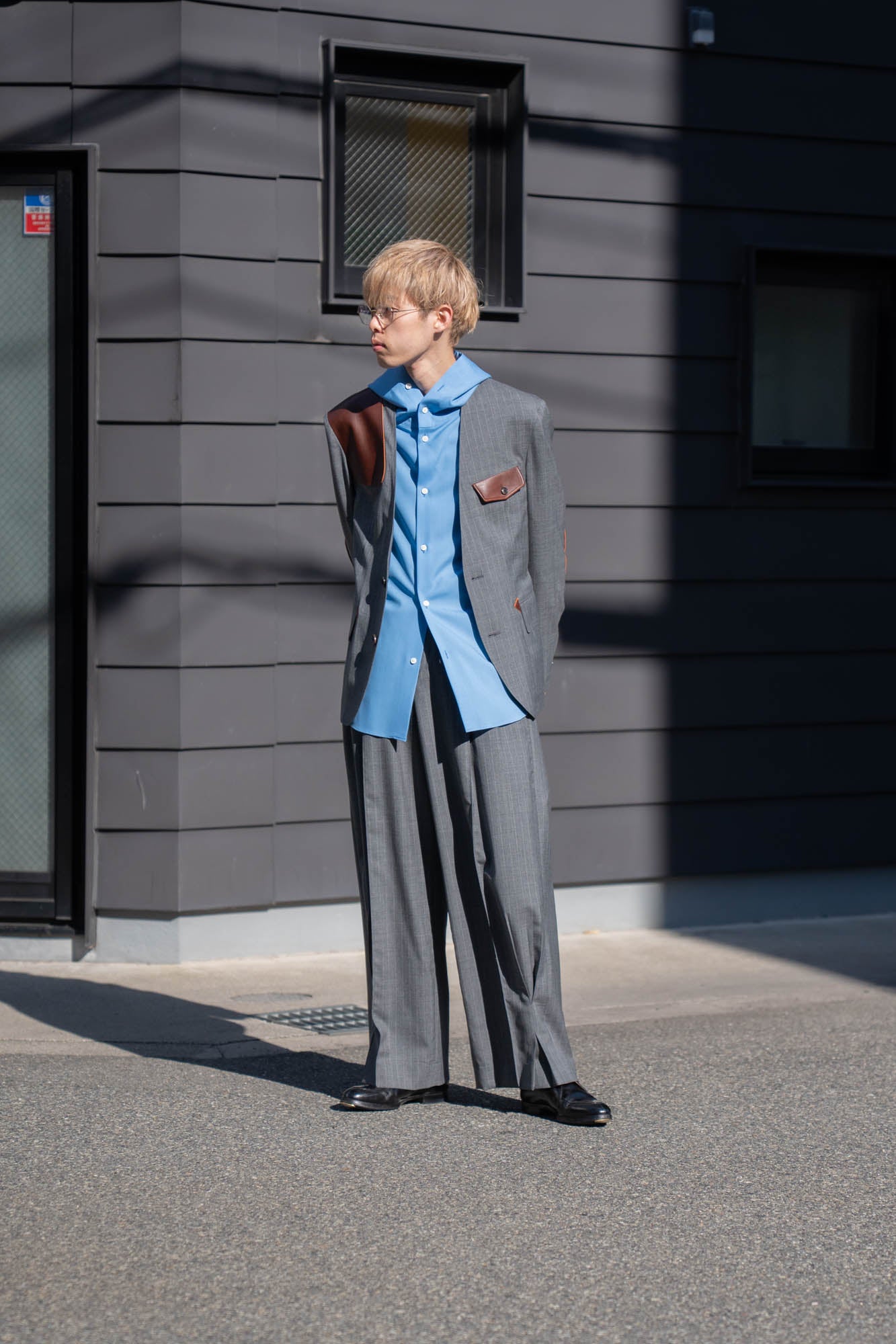 Pleated Stripe Summer Wool Pants