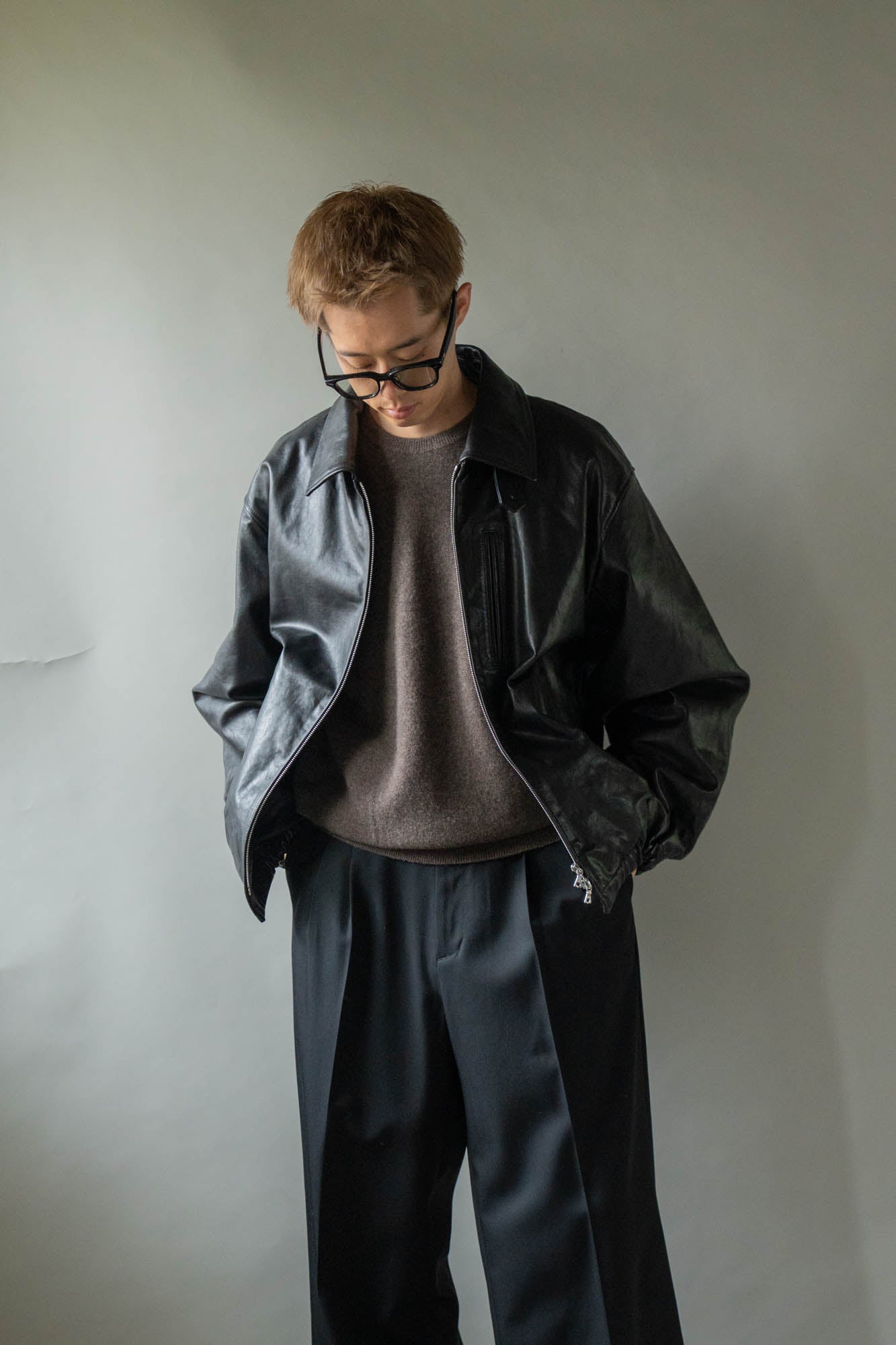 CALF ZIP SHORT JACKET(ST.1550)
