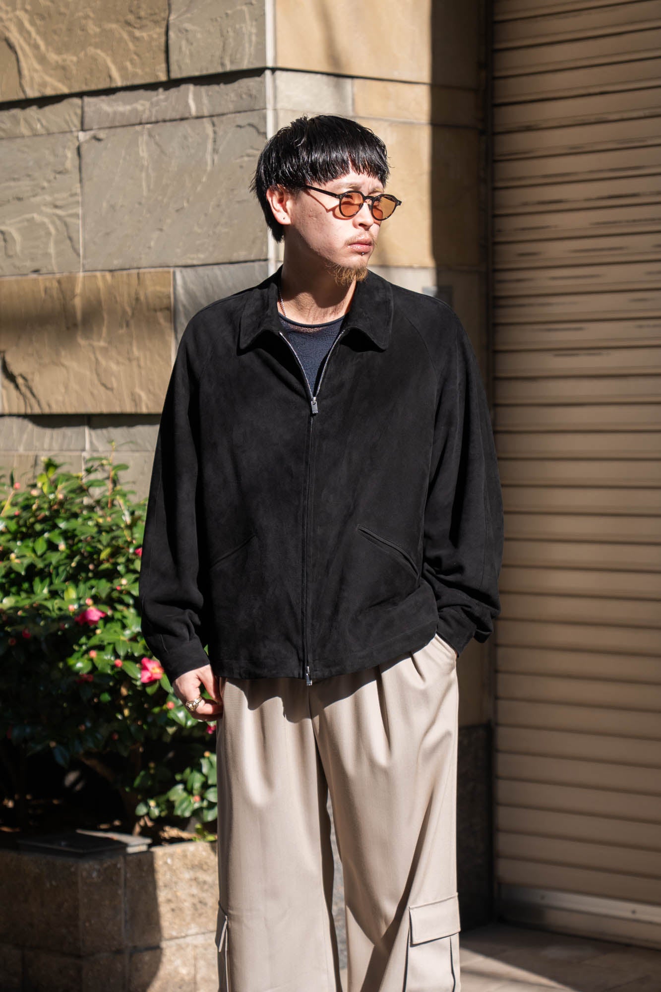 sheep suede light blouson