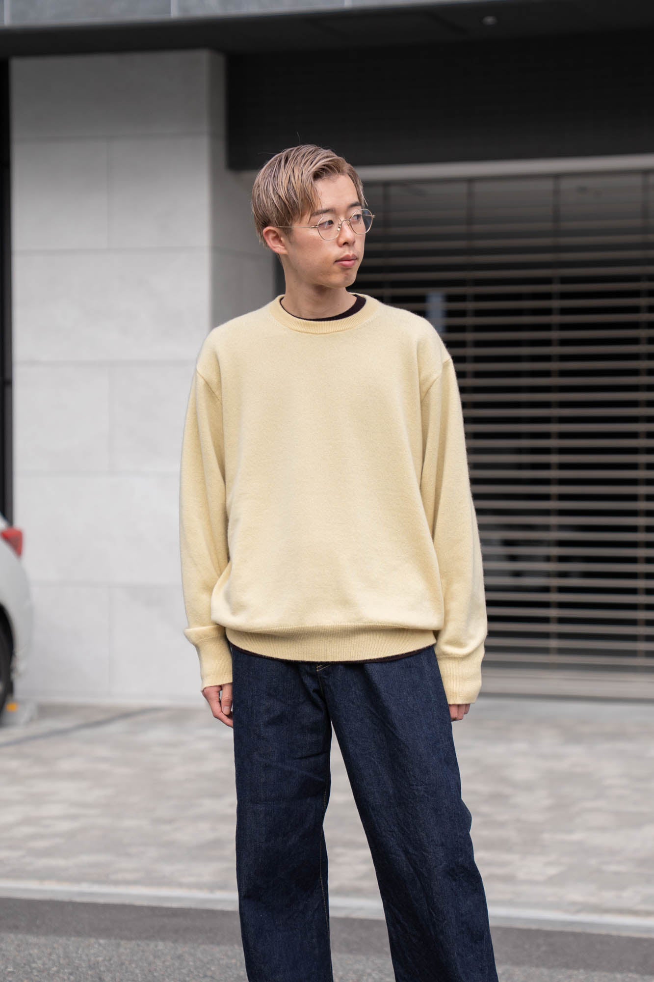 PURE CASHMERE KNIT CREW NECK LS(ST.1473)