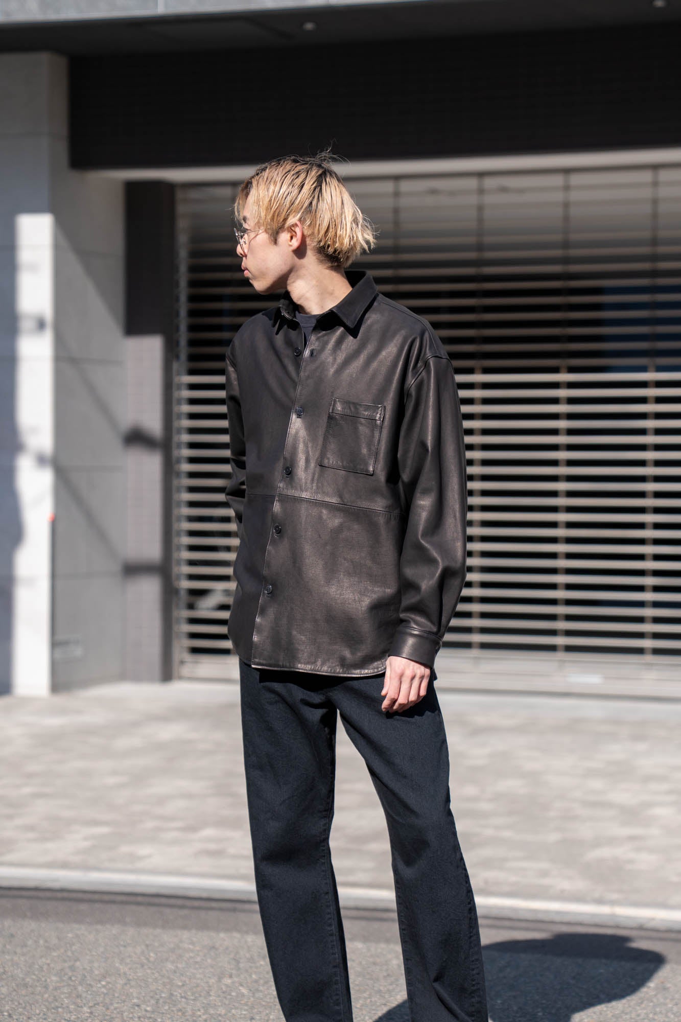 Cow Leather Wide Shirt