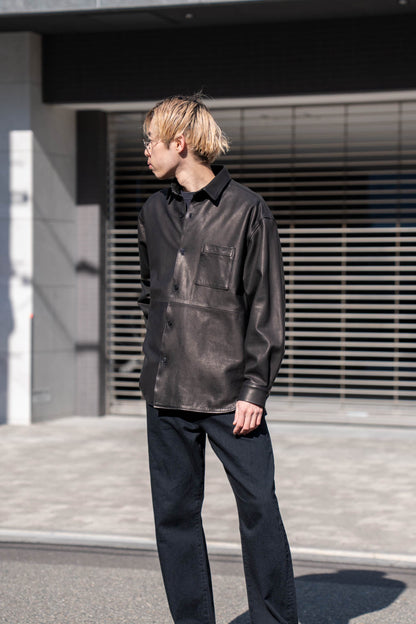 Cow Leather Wide Shirt