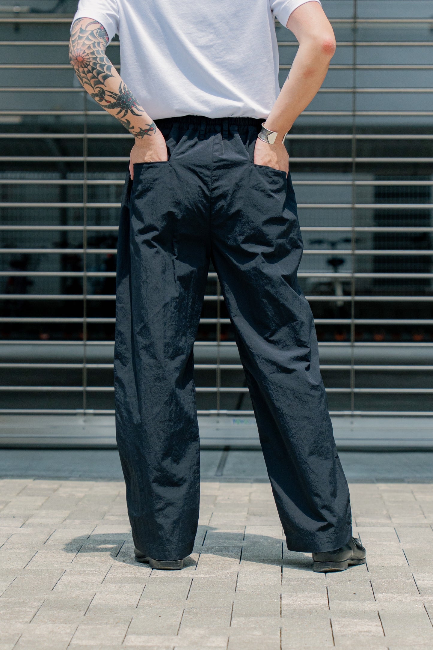 WINDPROOF NYLON WIDE EASY TROUSERS(ST.1278)