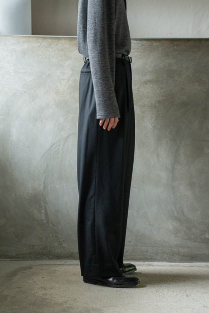 WOOL FLANNEL EASY WIDE TROUSERS(ST.1609)