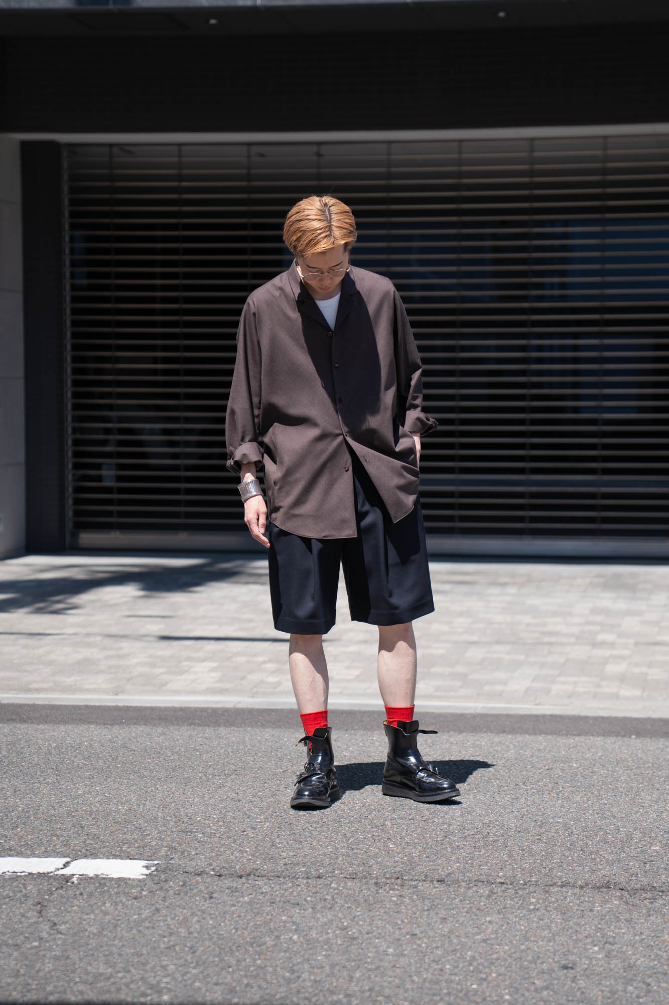 WOOL KERSEY WIDE EASY SHORT TROUSERS(ST.1436)