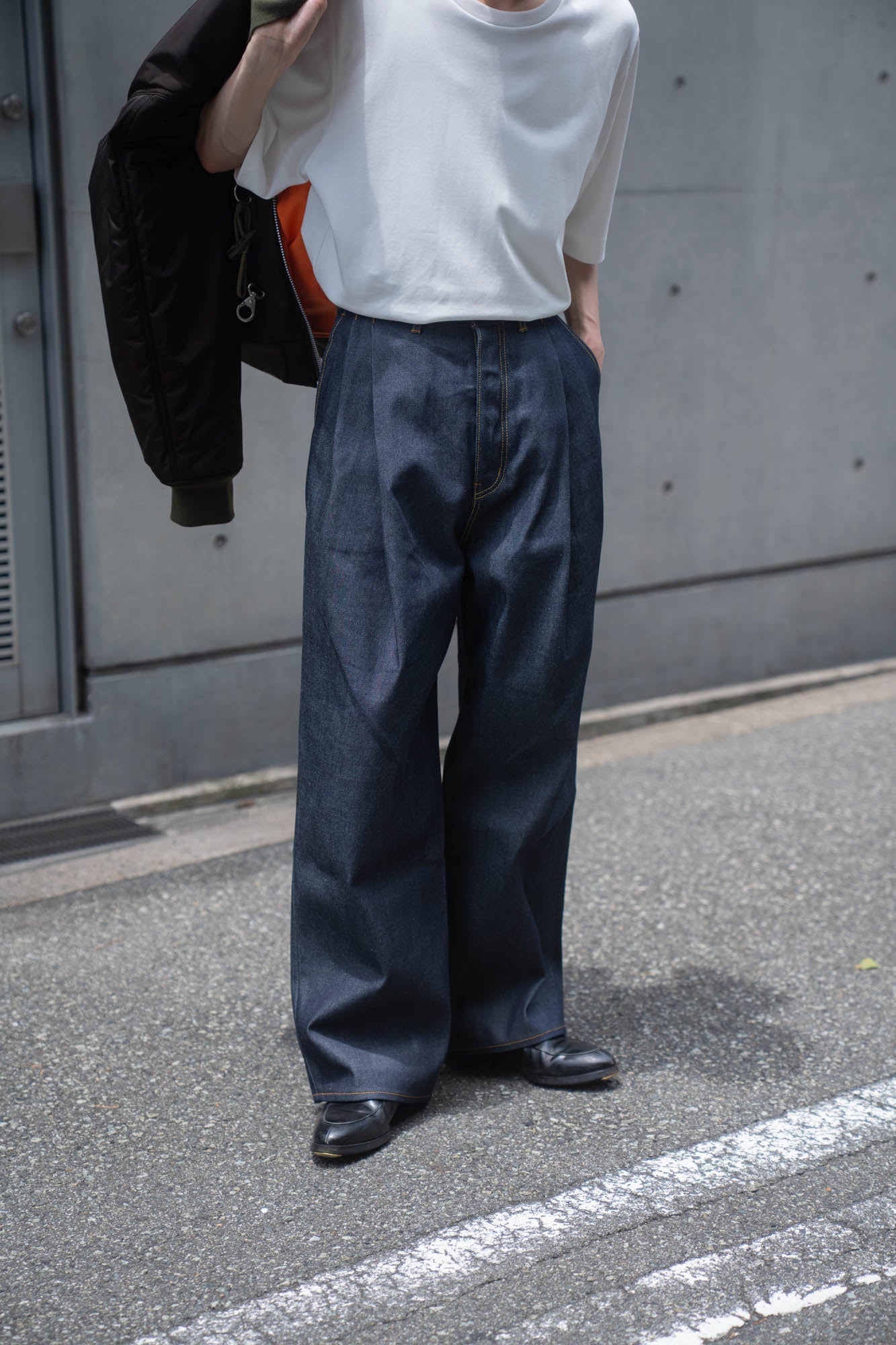 2TUCK WIDE DENIM PANTS -ENTASIS Mk-Ⅲ-