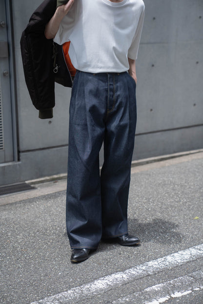 2TUCK WIDE DENIM PANTS -ENTASIS Mk-Ⅲ-
