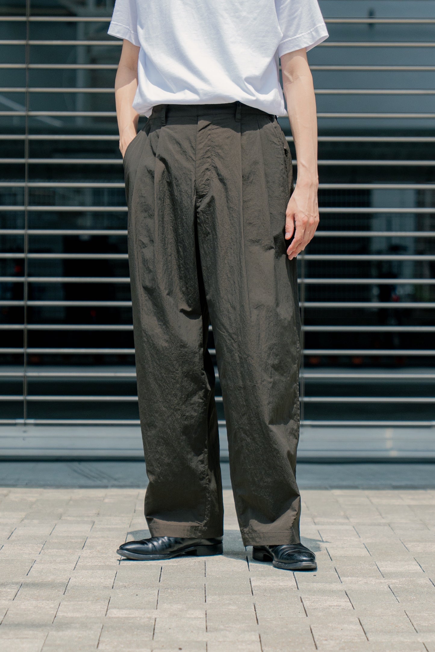 WINDPROOF NYLON WIDE EASY TROUSERS(ST.1278)