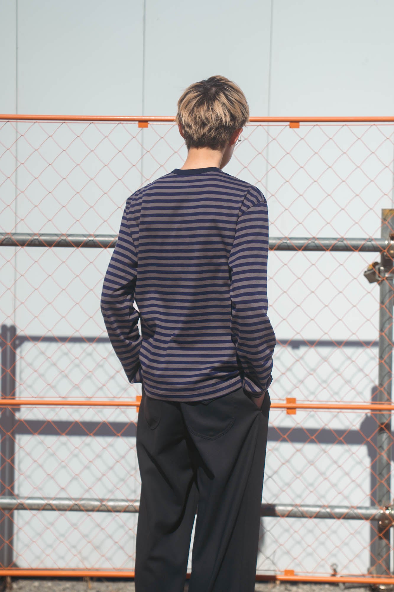 sign別注 Hand-Embroidered Stripe Long Sleeve T-Shirt