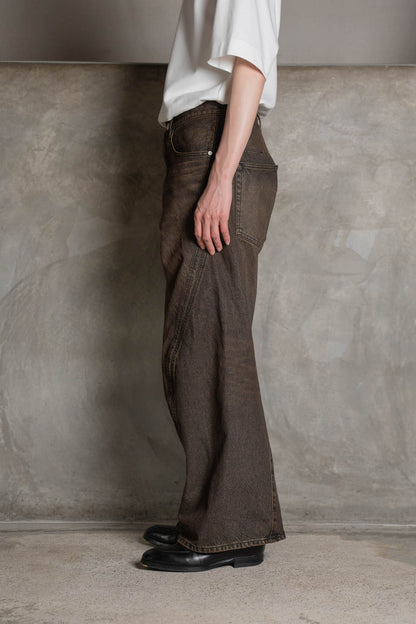 3D TWISTED WIDE LEG JEANS
