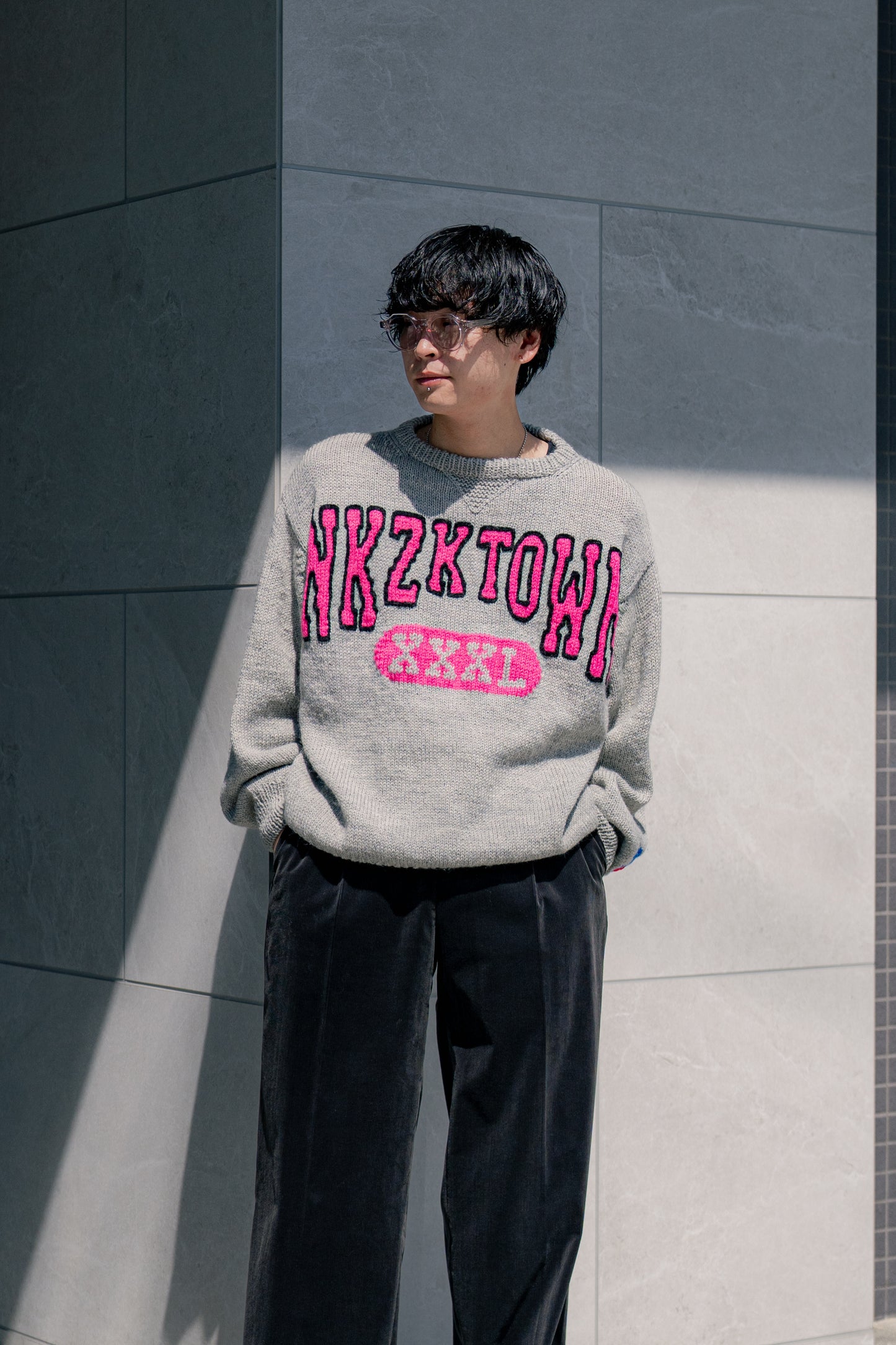 sign 別注 HAND KNIT COLLEGE SWEATER