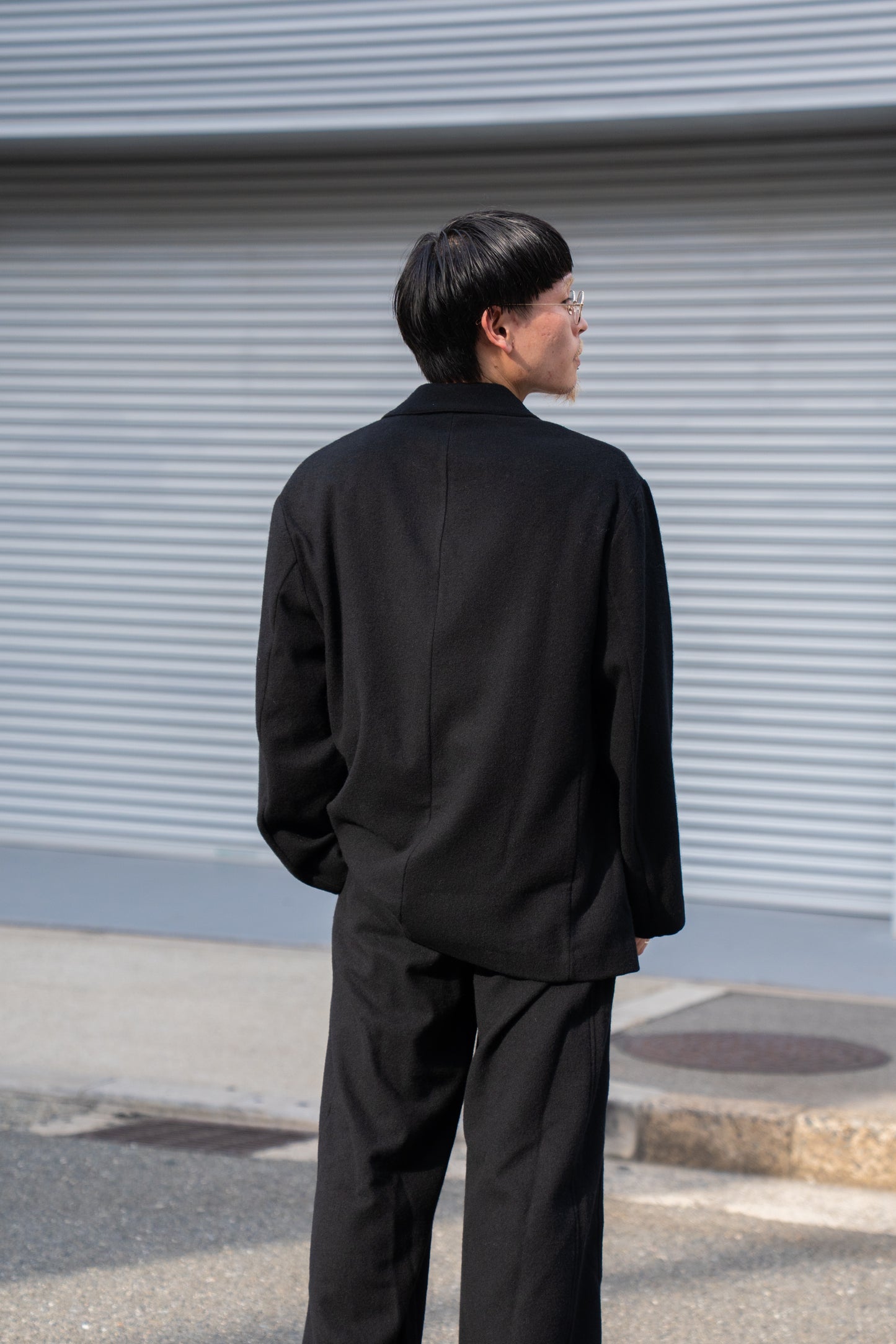 WOOL/CASHMERE FLEECE SINGLE BREASTED JACKET(ST.1268)