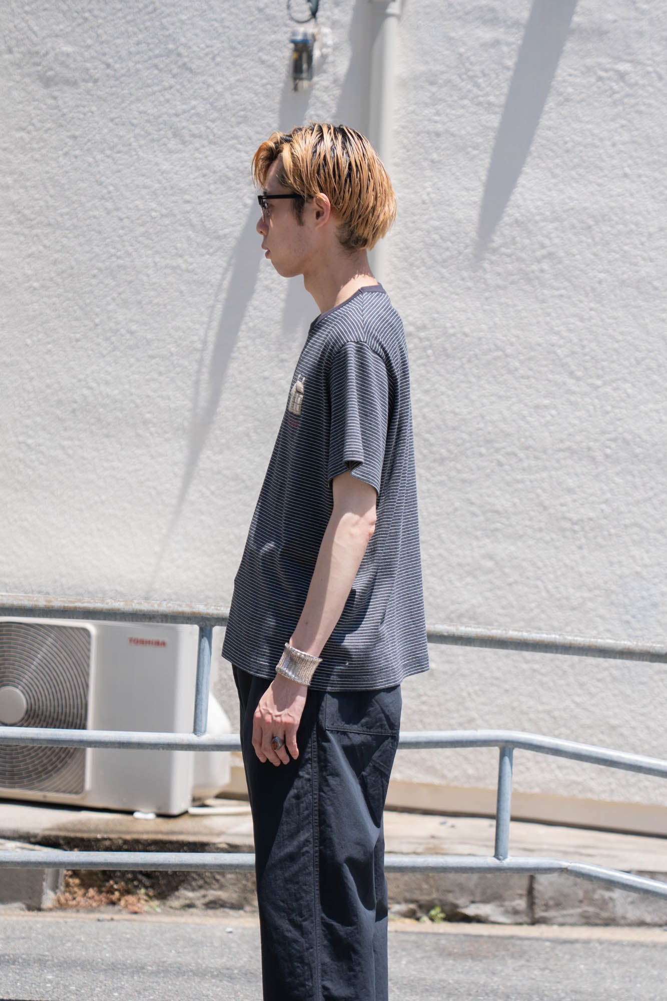 Hand-Embroidered Stripe T-Shirt