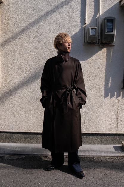 COTTON SATIN OVERSIZED DOUBLE BREASTED COAT(ST.1371)