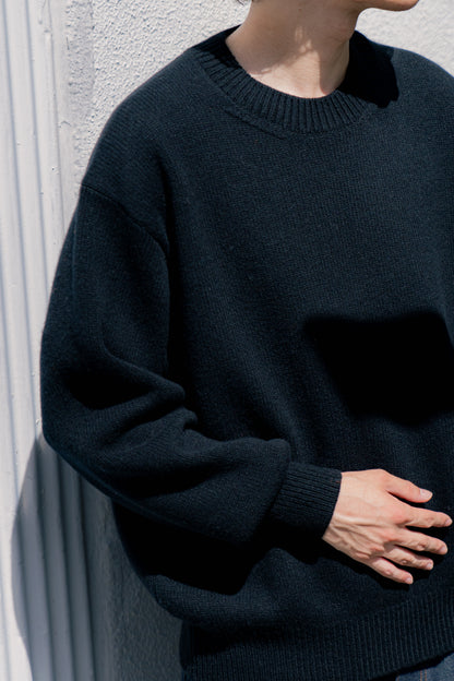 EXTRA FINE WOOL WARM KNIT CREW NECK LS