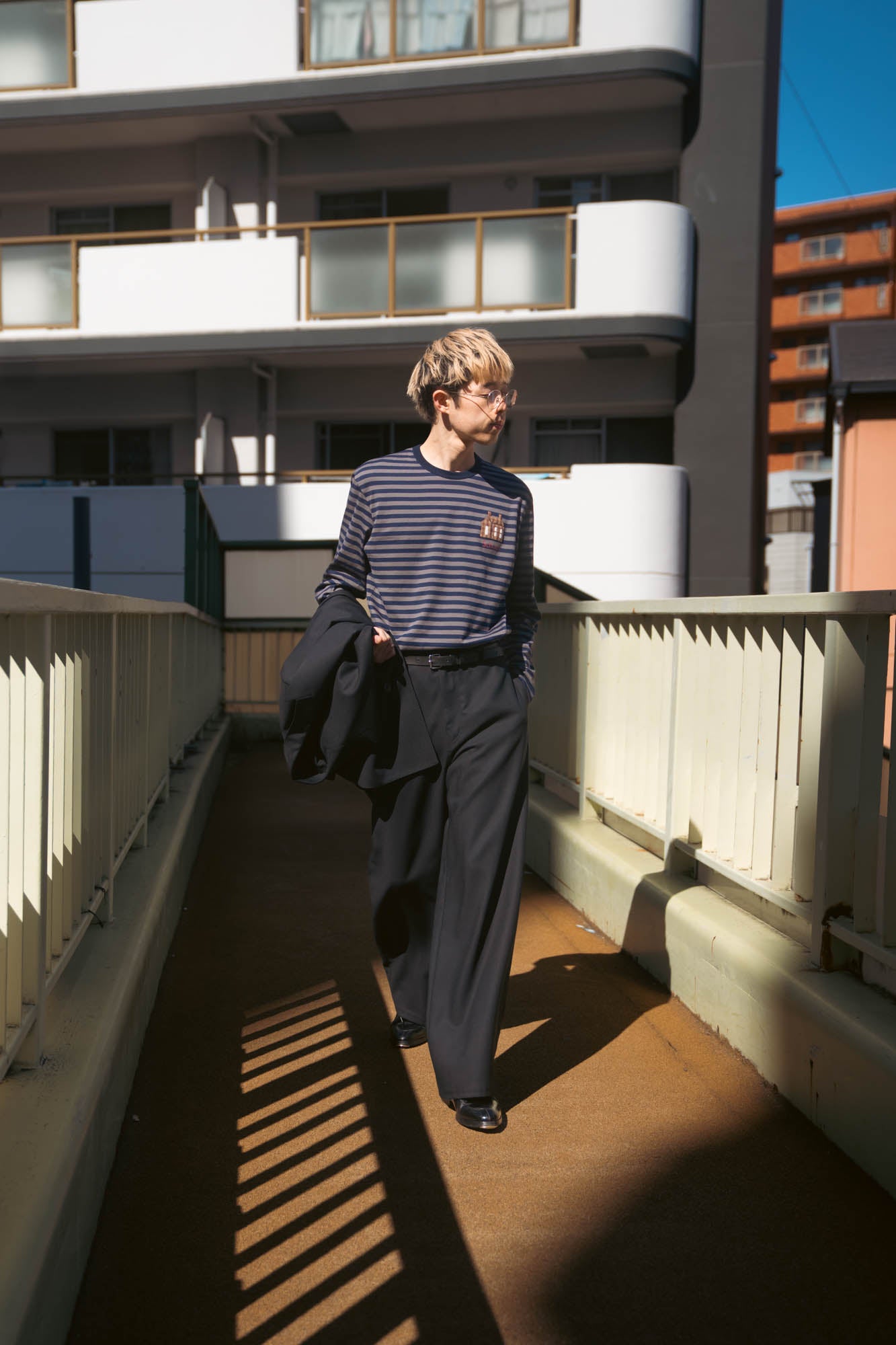 sign別注 Hand-Embroidered Stripe Long Sleeve T-Shirt