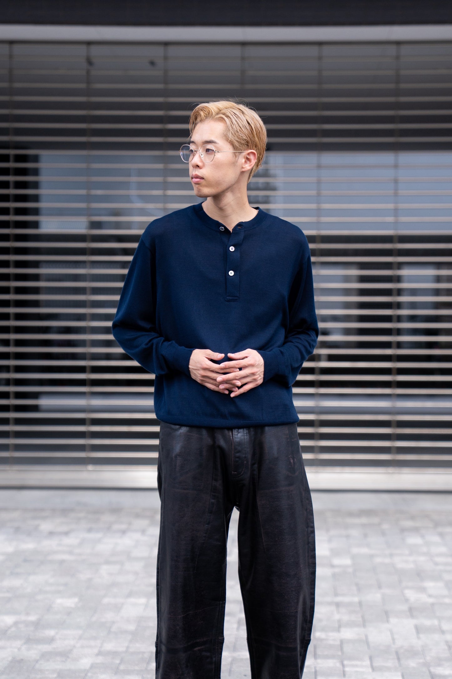 SILK HENLEY NECK PULL OVER / SLPO