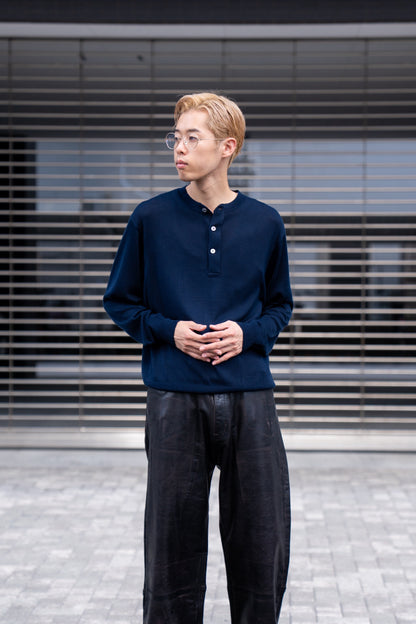 SILK HENLEY NECK PULL OVER / SLPO