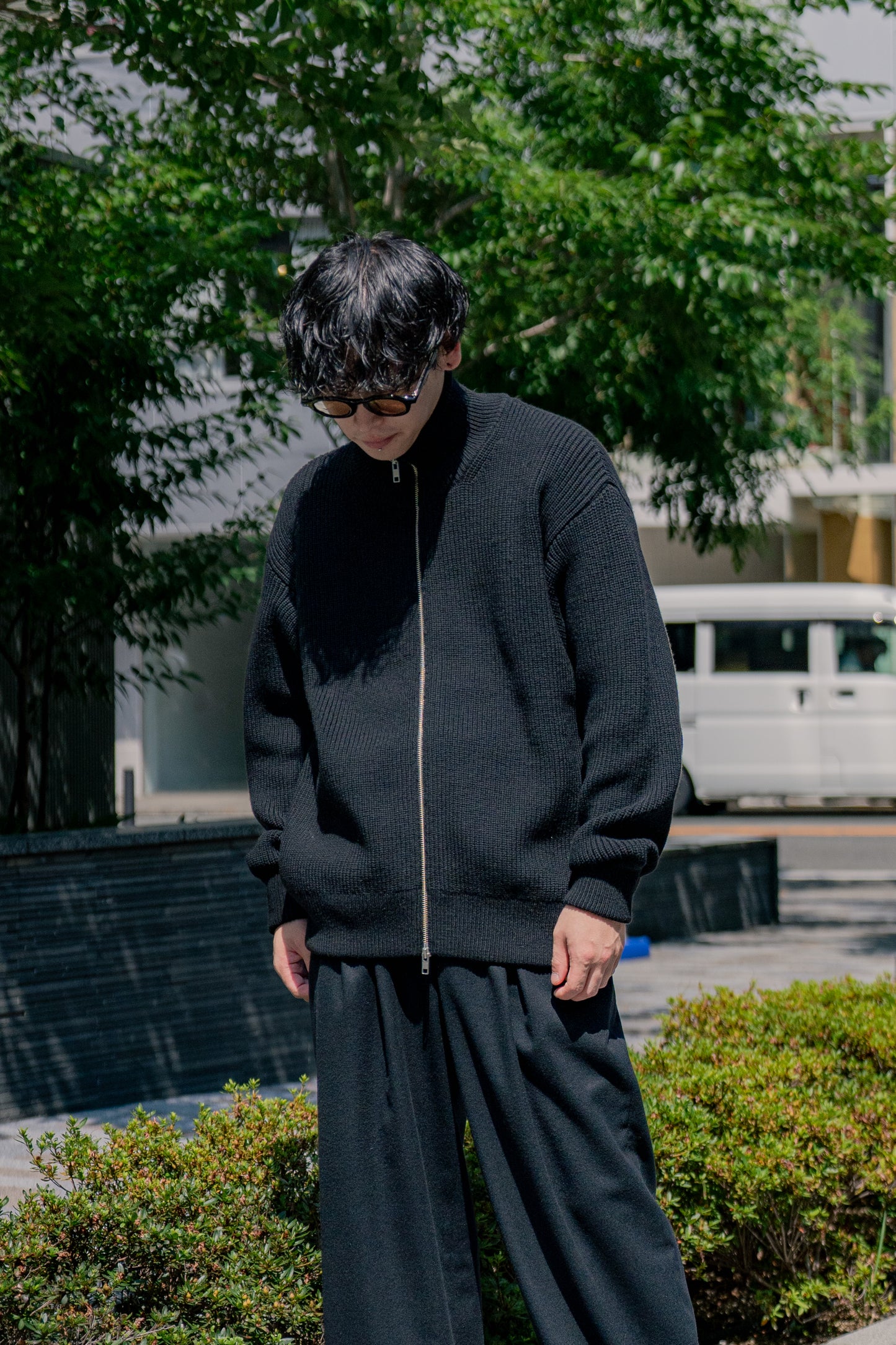 OVERSIZED DRIVERS KNIT ZIP JACKET