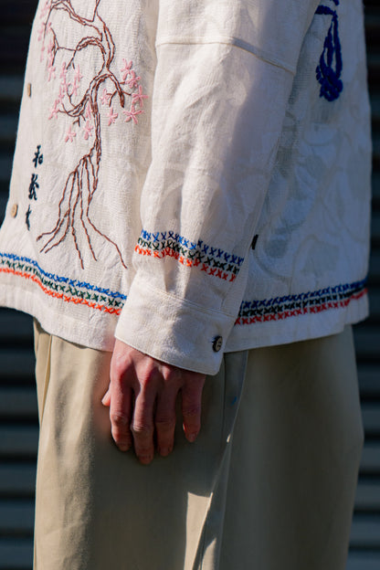 Hand embroidered-design long sleeve shirt