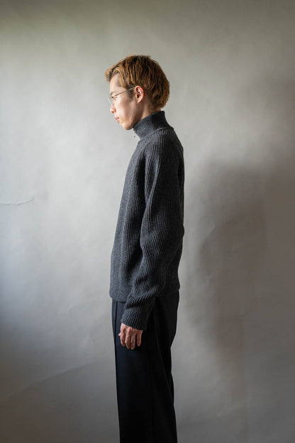 HALF ZIP RIBBED JUMPER