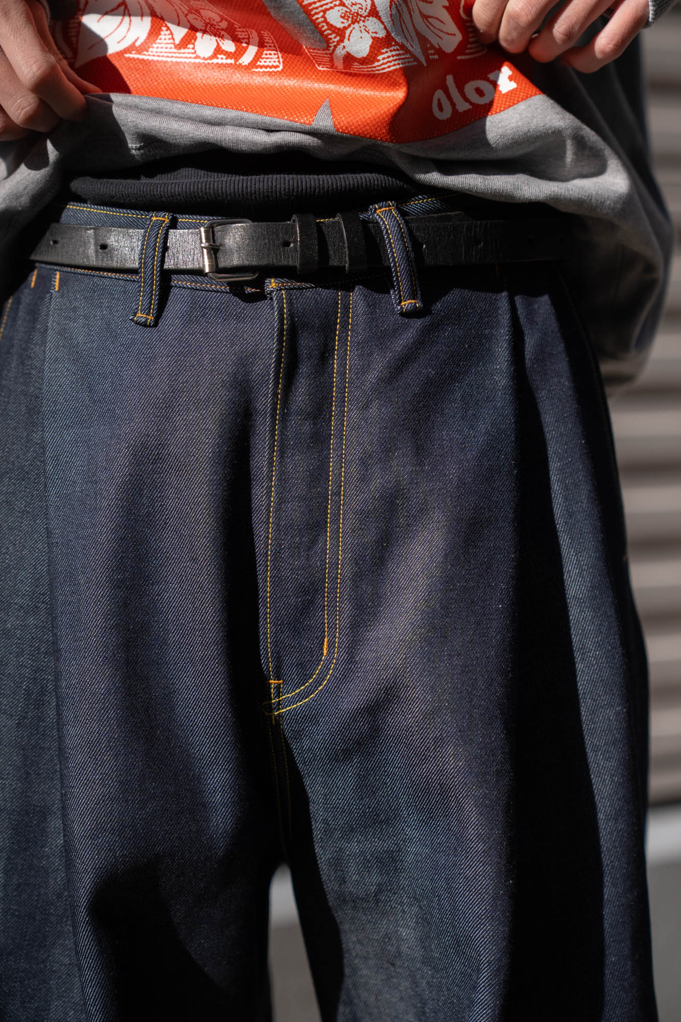 2TUCK WIDE DENIM PANTS -ENTASIS Mk-Ⅱ