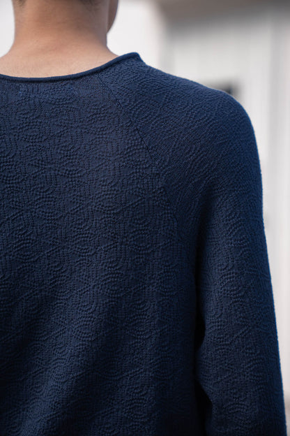 Carved Laceish Knit in Marcerized Cotton