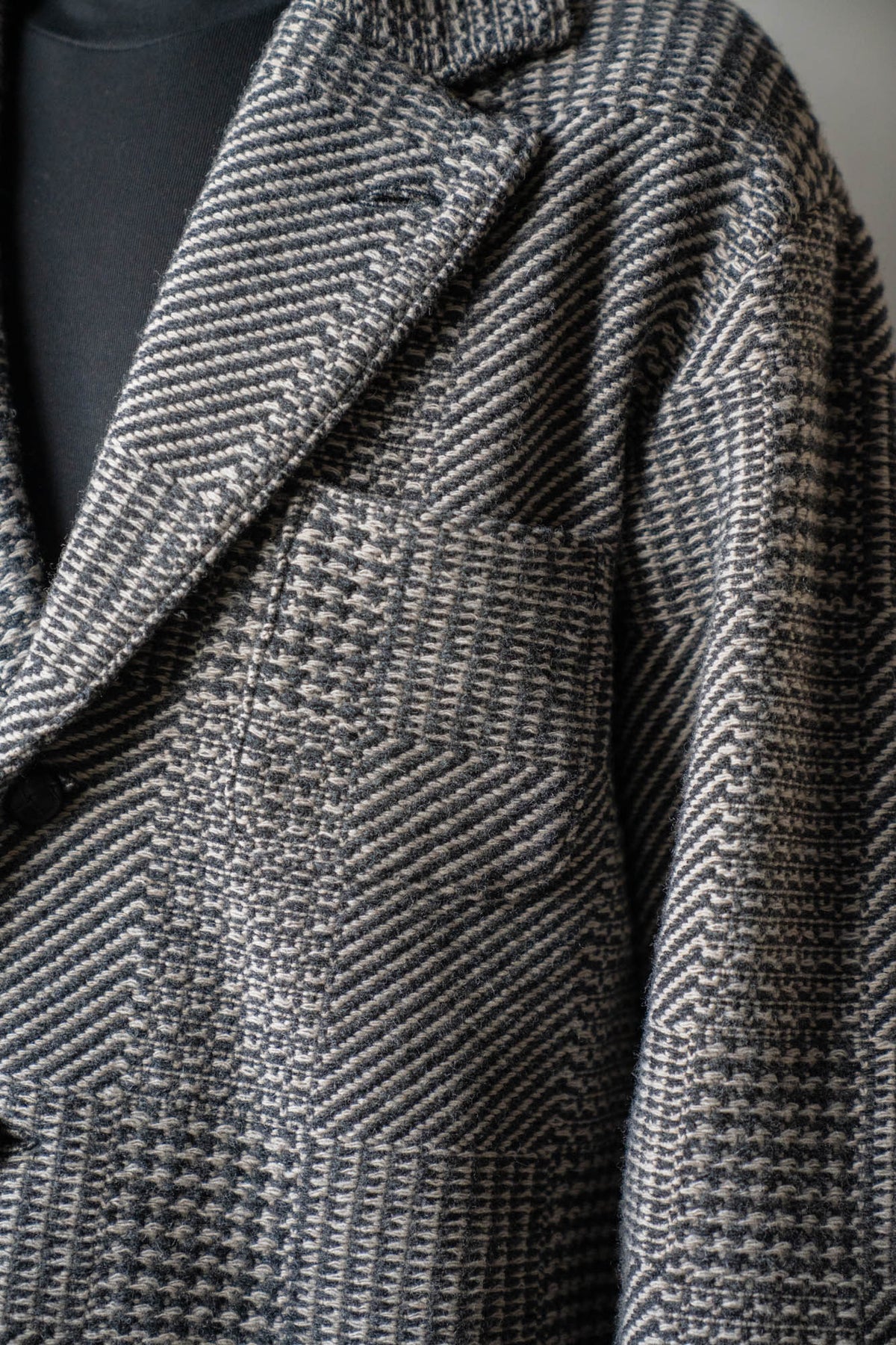 Knitted Tweed Check Tailored Jacket