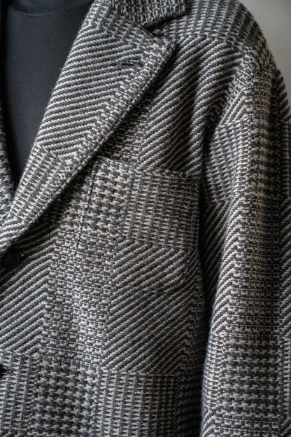 Knitted Tweed Check Tailored Jacket