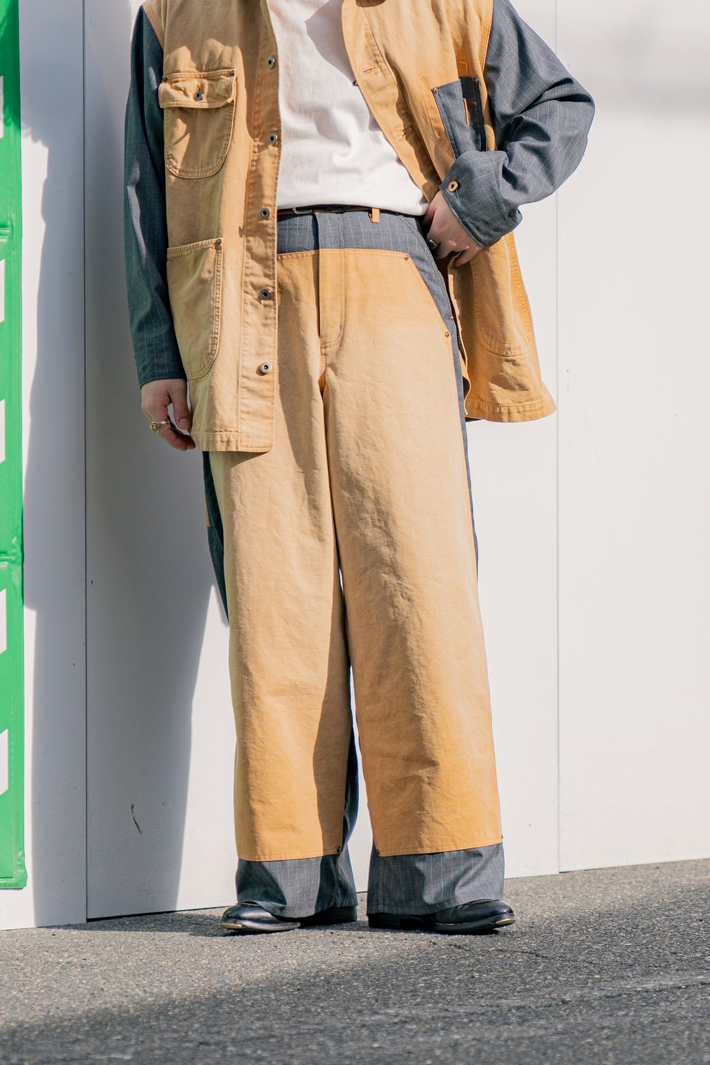 Vintage-effect work pants