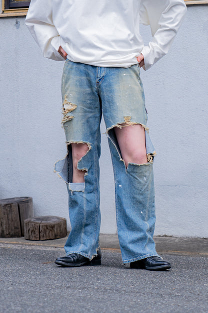 Organic Cotton Denim Pants*Crashed