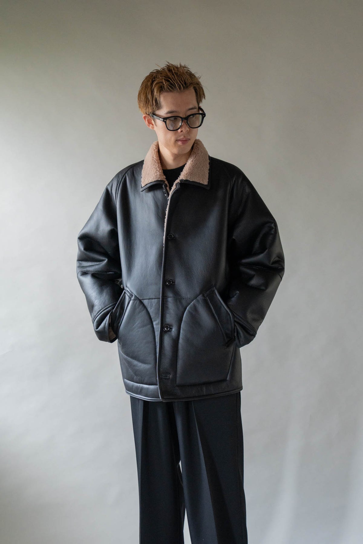 REVERSIBLE MOUTON BLOUSON