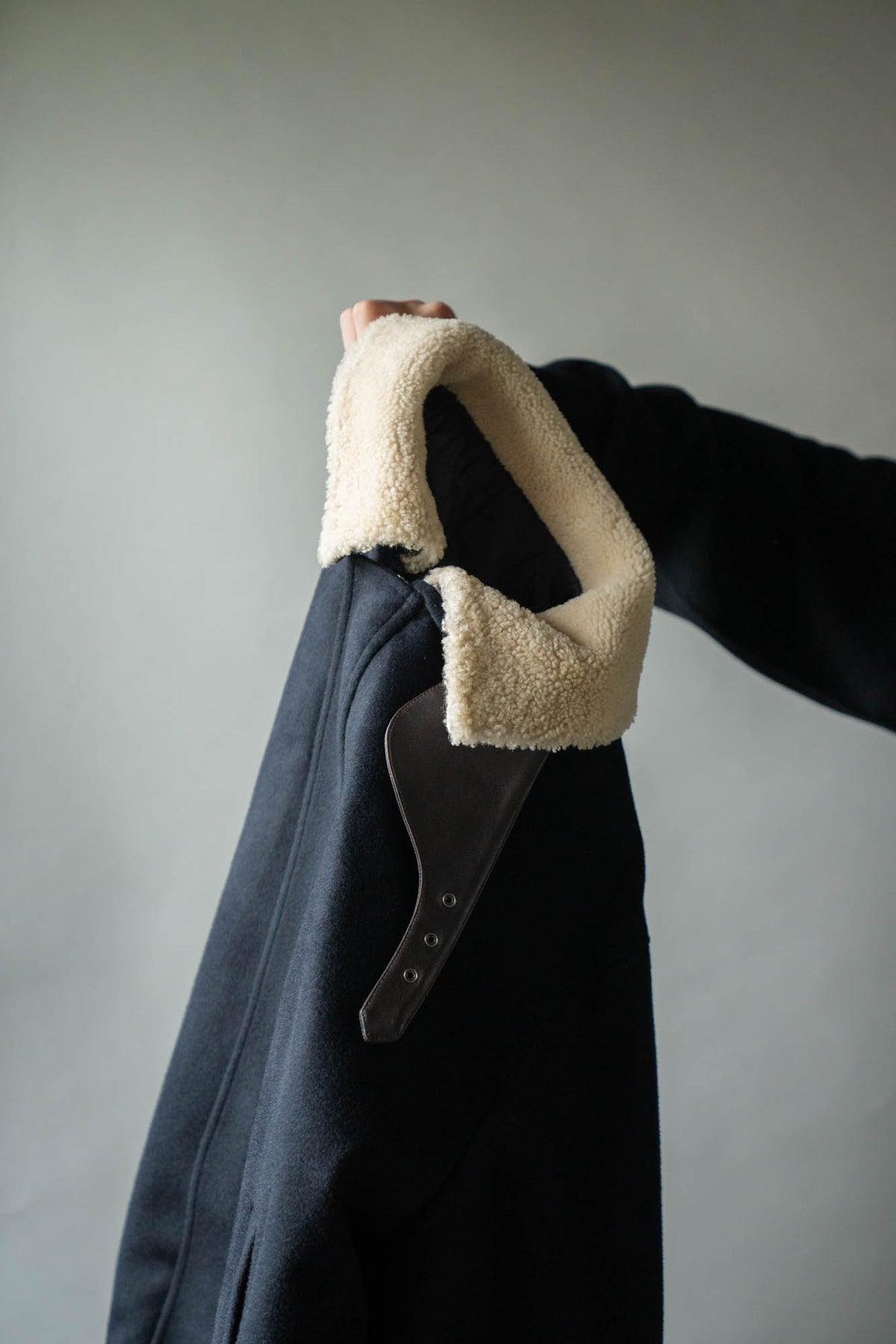 MOUTON COLLAR WOOL CASHMERE PADDED JACKET(ST.1546)