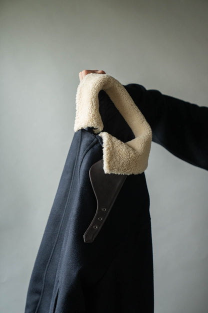 MOUTON COLLAR WOOL CASHMERE PADDED JACKET(ST.1546)
