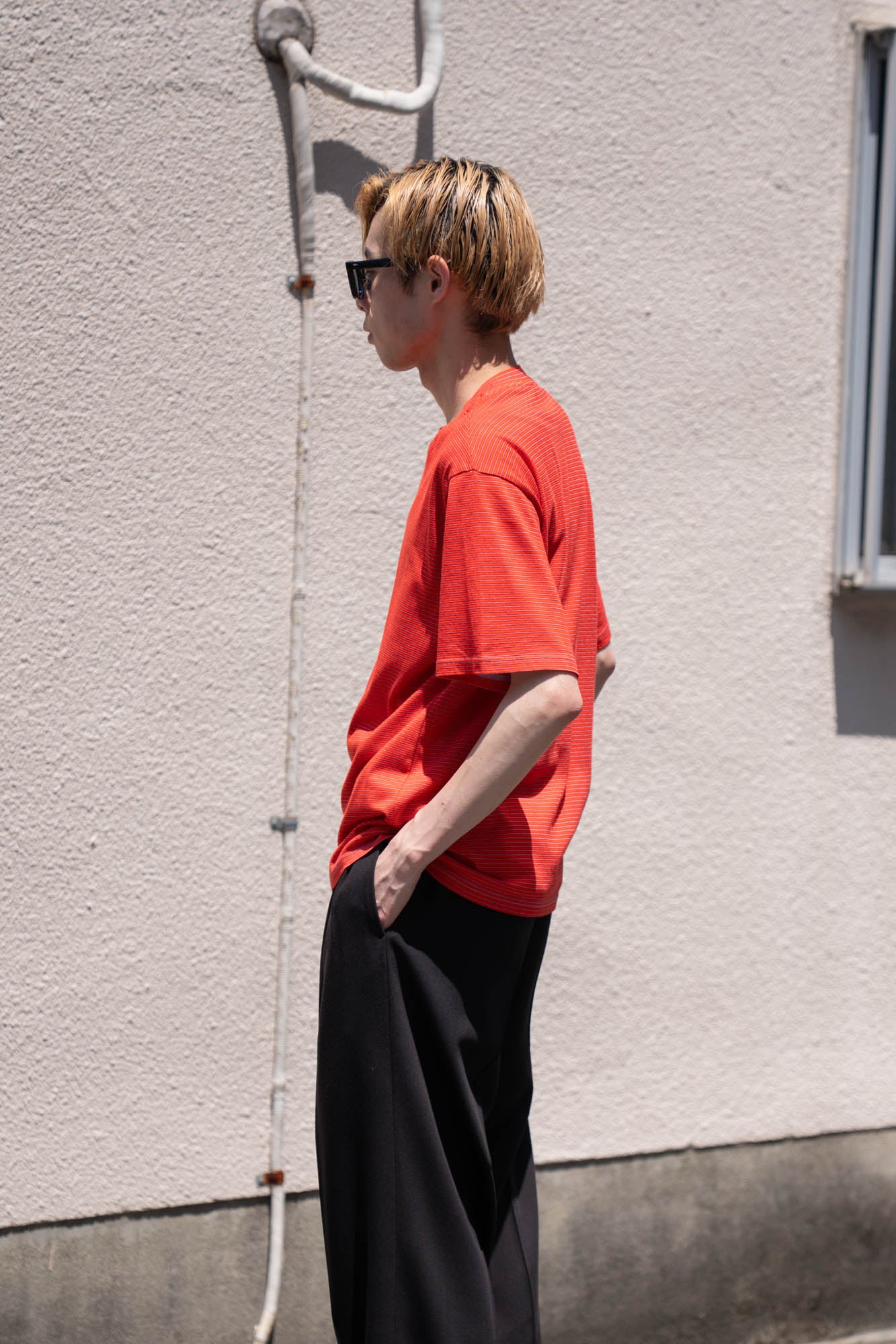 GARMENT DYED BORDER T-SHIRT