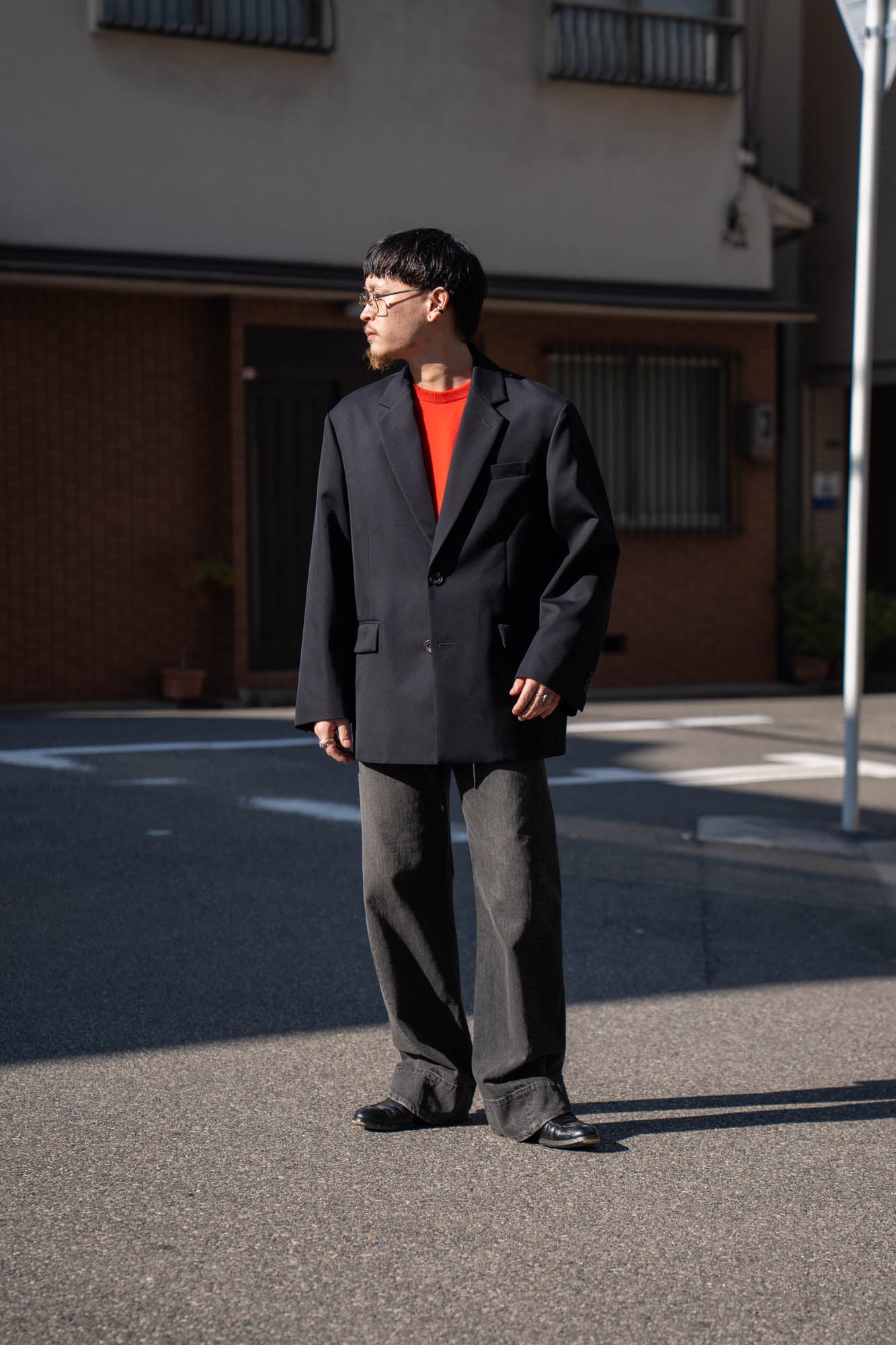 WOOL KERSEY OVERSIZED SINGLE BREASTED JACKET(ST.1413)