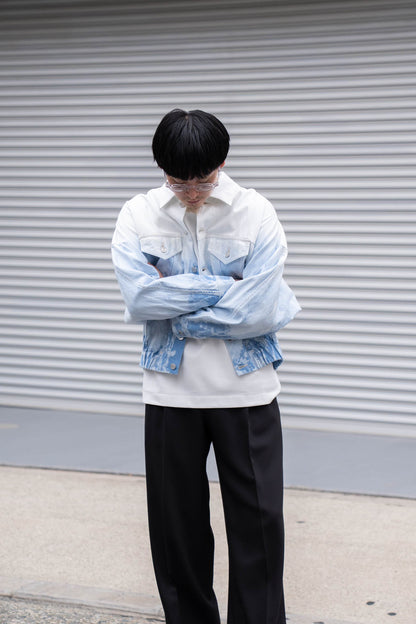 Shibori-bassen denim jacket