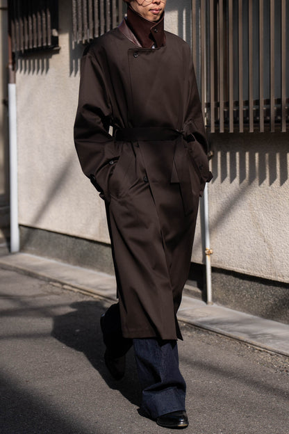 COTTON SATIN OVERSIZED DOUBLE BREASTED COAT(ST.1371)