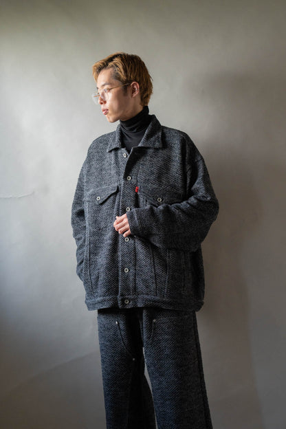 Hand Stitched Rigid Denim Knit Jacket