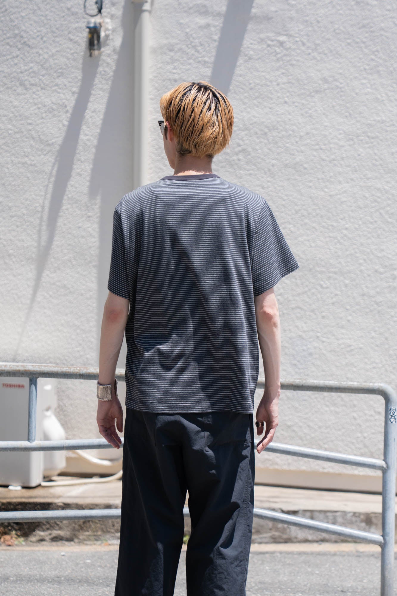 Hand-Embroidered Stripe T-Shirt