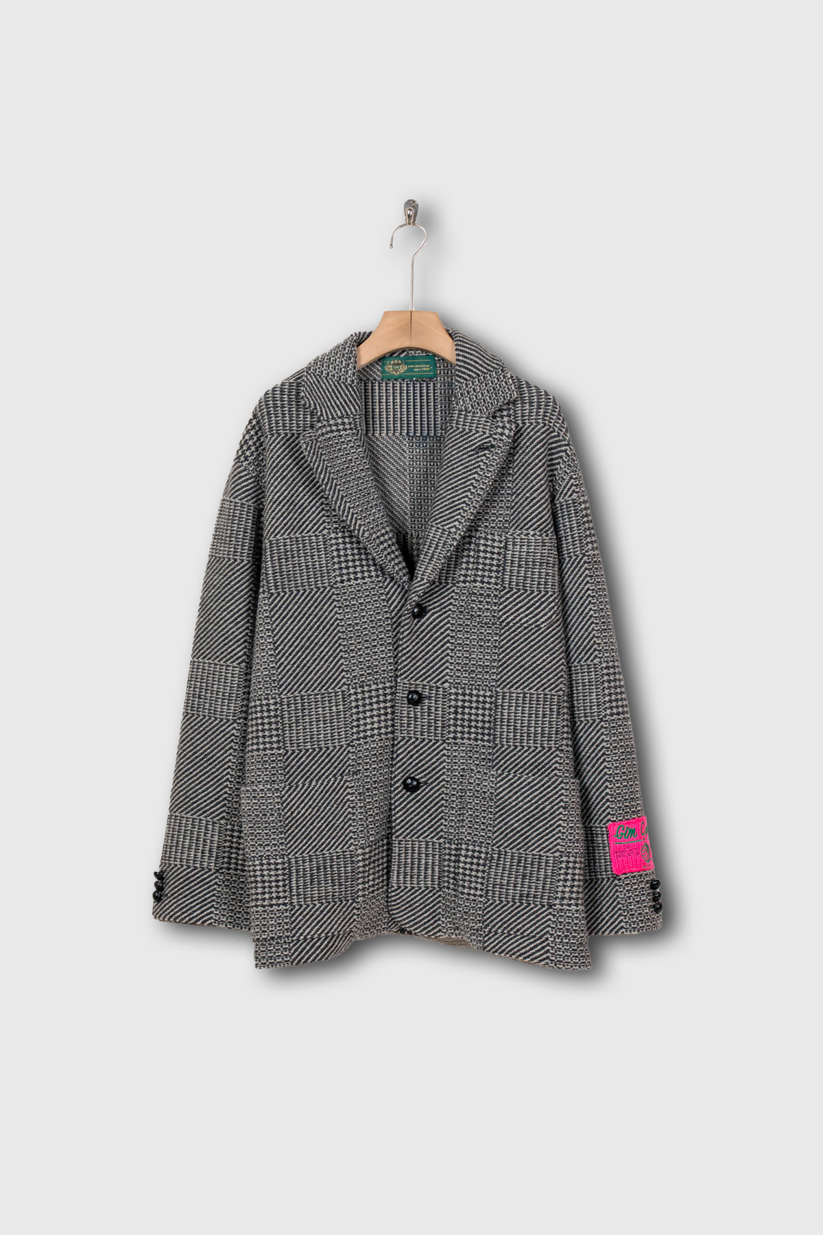 Knitted Tweed Check Tailored Jacket